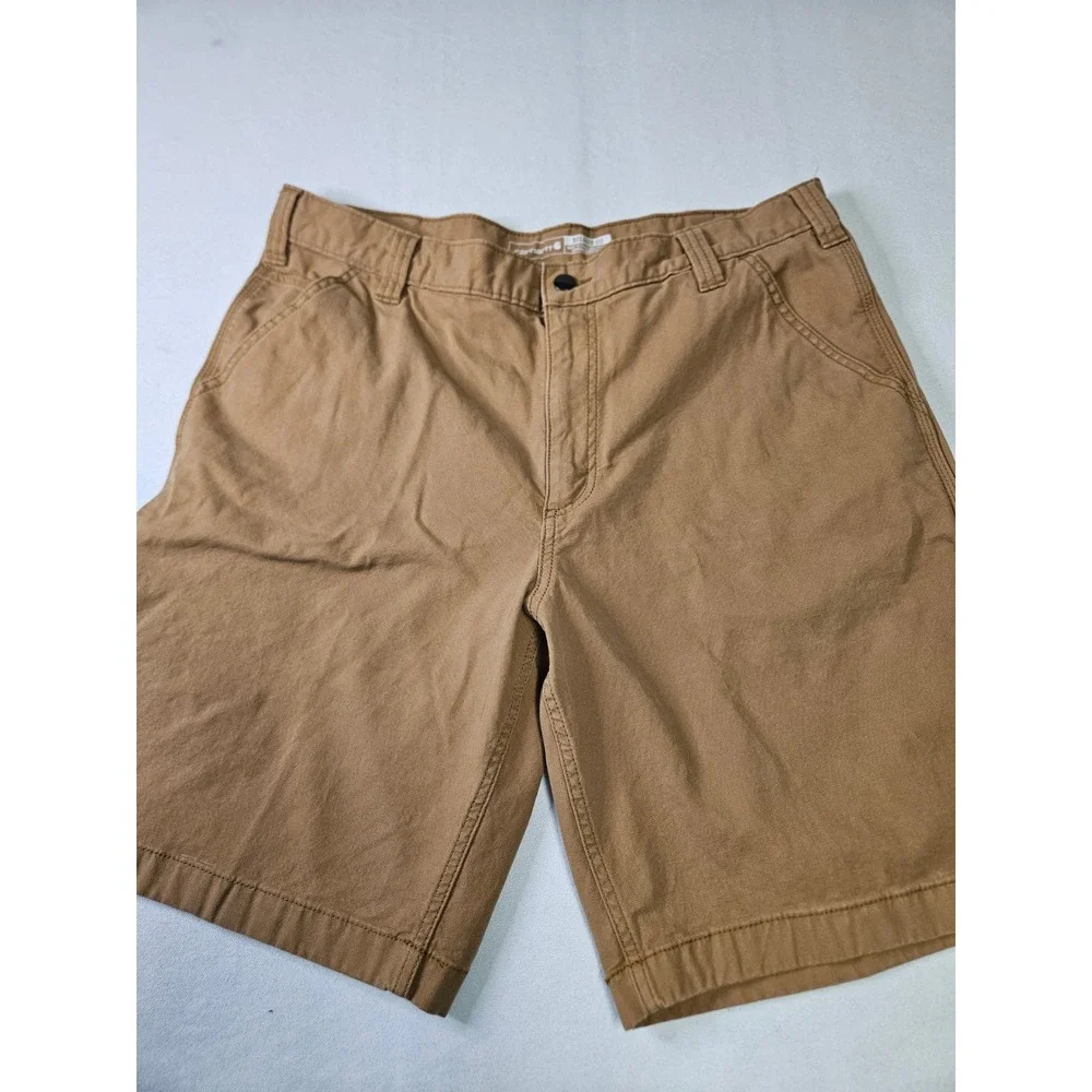 Carhartt Relaxed Fit Shorts Mens 38 Brown Canvas Workwear Utility Carpenter